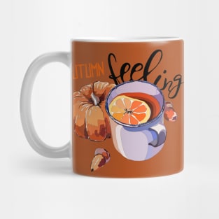 Autumn tea mug and pumpkin Mug